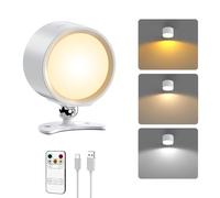 Smiling Shark Aplique Pared Interior sin Cable, Aplique Pared Recargable Tactil con Mando 360° Regulable Magnetica Lampara de Pared sin Cable para Dormitorio Salon Habitacion, Blanco