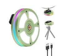 Smiling Shark CL01 Lámpara de camping, lámpara LED portátil, recargable, imán con clip, rosca de 1/4 pulgadas y gancho, 3 temperaturas de color y luz lateral RGB para camping, mochila de emergencia