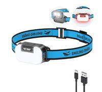 Smiling Shark Frontal LED Recargable, TD-0151 Linterna Cabeza Recargable USB Diseño Flip-Top Con Foco & Floodlight Blanco & Cálido & Rojo Impermeable Para Niños Adultos Camping Pesca Excursión Correr