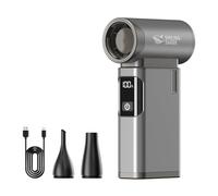 Smiling Shark JE-01 Soplador de Polvo Eléctrico, Soplador Aire Comprimido con Motor Sin Escobillas Cuerpo Duradero de Aluminio & Pantalla LED, 4-Gear Ajustable Air Duster para PC/Teclados/Campfires