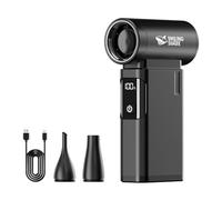 Smiling Shark JE-01 Soplador de Polvo Eléctrico, Soplador Aire Comprimido con Motor Sin Escobillas Cuerpo Duradero de Aluminio & Pantalla LED, 4-Gear Ajustable Air Duster para PC/Teclados/Campfires