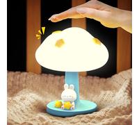 Smiling Shark Lampara Bebe Nocturna, Nube LED Luz Infantil Noche con Tap Control & 3 Iluminación Modos USB Recargable Silicona Bonita Luz de Noche para Regalos Niños Decoración, Cute-Night-Light