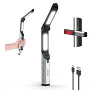 Smiling Shark Lampara Taller, Lámpara de Trabajo LED Recargable Pliable Con Gancho & Base Magnética 4 Modos de Luz Blanca & Roja Luz Inspección para Automóviles Coche Emergencia Camping Reparacion