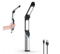 Smiling Shark Lampara Taller, Lámpara de Trabajo LED Recargable Pliable Con Gancho & Base Magnética 4 Modos de Luz Blanca & Roja Luz Inspección para Automóviles Coche Emergencia Camping Reparacion