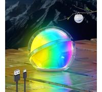 Smiling Shark Linterna Camping, Paquete de 1 Portátil Lampara Camping Recargable RGB y Luz Blanca Cálida Decoración Futbolística Mini LED Lámpara de Ambiente con Gancho para Hogar Decoración Cámping
