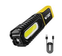 Smiling Shark Linterna de Trabajo, LED Lámparas de Inspección 1200mAh Recargable con Gancho y Clip 5 Modos de Luz Portátil Luz de Trabajo Magnética para Reparación Garajes Taller (Paquete de 1)