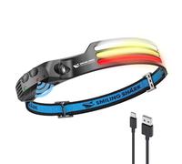 Smiling Shark Linterna Frontal, 230°Gran Angular 3* Tira de Luz LED Multicolor de la Headlight Más Brillante Recargable con Sensor Movimiento Impermeable Camping Ciclismo, Head-Lamp-LED-Cabeza-Light