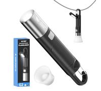 Smiling Shark Linterna, G2 Linternas LED Alta Potencia Recargable con Luz Lateral COB & Gancho y Difusor 3 Modos Zoomable Linterna Pequeña Potente Para Camping/Senderismo/Emergencias, Negro