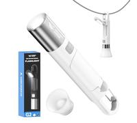Smiling Shark Linterna, G2 Linternas LED Alta Potencia Recargable con Luz Lateral COB & Gancho y Difusor 3 Modos Zoomable Linterna Pequeña Potente Para Camping/Senderismo/Emergencias, Blanca