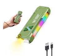 Smiling Shark Linterna ML01, Linterna LED Recargable USB Magnética con Luz Blanca & Amarilla & Púrpura & Luz Lateral RGB Flashlight Compacta Mini con Clip para Camping Senderismo Emergencias (Verde)