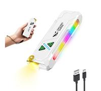 Smiling Shark Linterna ML01, Linterna LED Recargable USB Magnética con Luz Blanca & Amarilla & Púrpura & Luz Lateral RGB Flashlight Compacta Mini con Clip para Camping Senderismo Emergencias (Blanco)