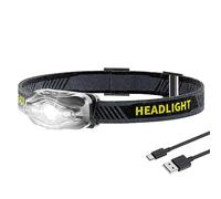 Smiling Shark Mini LED Linterna Frontal con Luz Blanca y Roja, 45° Ajustable Superbrillante Impermeable para Adultos Niños Camping Pesca Trekking