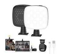 Smiling Shark Mini Luce Móvil Selfie, Portátil Luz Vídeo con Clip Recargable CRI 90+ Regulable 9 Luz Modos 360° Giratorio Zapata Fría Portable Camera Fill Light para Live Cámara Vídeo Teléfono