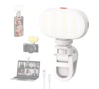 Smiling Shark Mini Luz Vídeo, Portátil LED Luces Cámara con Clip & Zapata Fría Recargable Regulable 3 Colores Luz CRI 95+ Portable Camera Fill Light para Photo Cámara Vídeo Teléfono Selfie