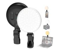 Smiling Shark Portátil Luz Vídeo, LED Luces Cámara con Clip & Zapata Fría 2500mAh Recargable Luz Cálida & Luz Fría Regulable CRI 97+ Camera Fill Light para Live Cámara Vídeo Teléfono TikTok Youtube