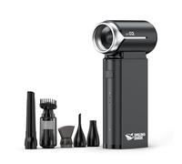 Smiling Shark Soplador de Polvo Eléctrico, J02 Aluminio 150000RPM Plumero de Aire Comprimido Potente - Motor Sin Escobillas Recargable Inalámbrico & Batería de 8000mAh para PC/Teclado/Coche