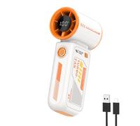 Smiling Shark TF-01 Turbo Ventilador de Mano, Turbo Power 10m/s Alta Velocidad Ajustable de 1-100 Mini Ventilador Portatil de Mano [Máximo 12H] con Pantalla Digital para Viajes/Conciertos/Exterior