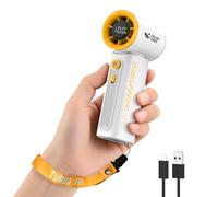 Smiling Shark TF-02 Ventilador Turbo Portátil, Turbo 1-100 Velocidades Mini Ventilador Portátil de Mano [12H Max] con Pantalla LED y Cordón/Base, Mano/Escritorio 2 en 1 para Uso Interior y Exterior