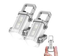 Smiling Shark TP-01 Mini Linterna, Linterna LED Llavero 400 Lúmenes COB Recargable Tipo-C Multi-Modos (Alto/Bajo/Intermitente/SOS) para Exterior Viajes Emergencias (Lote de 1) (2 PACK)