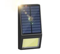 Smiling Shark WL-04 Luz Solar Exterior,119 LED Foco Solar Exterior con Sensor de Movimiento 160° Iluminación Impermeable Lámpara de Pared Solar para Jardín Garaje Camino, Blanco Frío