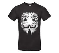 smilo & bron Camiseta unisex de algodón 100% con estampado de The Mask, Negro , L