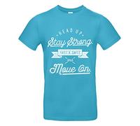 smilo & bron Camiseta unisex de algodón 100% con estampado falso a sonrisa y move on, Piscina, M