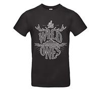 smilo & bron Camiseta unisex de algodón 100% con estampado "The Wild Ones", Negro , 4XL
