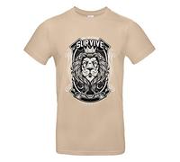 smilo & bron Camiseta unisex de algodón 100% estampada con el texto "Only The Strong", arena, S
