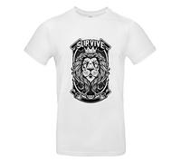 smilo & bron Camiseta unisex de algodón 100% estampada con el texto "Only The Strong", Blanco, S