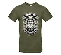 smilo & bron Camiseta unisex de algodón 100% estampada con el texto "Only The Strong", Color caqui., XL