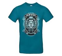 smilo & bron Camiseta unisex de algodón 100% estampada con el texto "Only The Strong", Diva Blue, XL