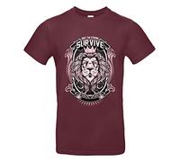 smilo & bron Camiseta unisex de algodón 100% estampada con el texto "Only The Strong", granate, XL