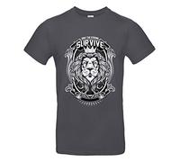 smilo & bron Camiseta unisex de algodón 100% estampada con el texto "Only The Strong", gris oscuro, XXL