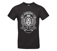 smilo & bron Camiseta unisex de algodón 100% estampada con el texto "Only The Strong", Negro , 5XL