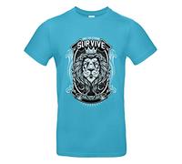 smilo & bron Camiseta unisex de algodón 100% estampada con el texto "Only The Strong", Piscina, XXL