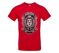 smilo & bron Camiseta unisex de algodón 100% estampada con el texto "Only The Strong", rojo, M