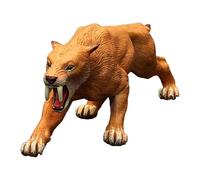 Smilodon Tiger - Figura de un animal salvaje antiguo, modelo de animales de safari, herramienta de aprendizaje prehistórico para niños pequeños, réplica realista de tigre dientes de sable para