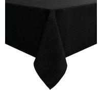 smiry Mantel con aspecto de lino, lavable, efecto loto, rectangular, 130 x 160 cm, impermeable, protección antimanchas, color negro