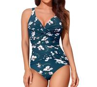 Smismivo Traje de Baño de Una Pieza para Mujer Halter Push Up Bañadores Mujer Natacion Vintage Retro Slim Elegante Bañador Control del Vientre Bañador Vino Tinto
