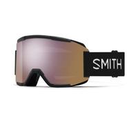 SMITH Gafas Squad con lente ChromaPop, gafas de rendimiento para deportes de nieve con lente reemplazable para esquí y snowboard, para hombres y mujeres, color negro + espejo dorado rosa ChromaPop