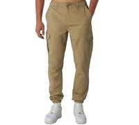 Smith & Solo Pantalones cargo para hombre - Pantalones chinos cargo elásticos, pantalones de trabajo holgados de algodón, ropa deportiva para hombre con bolsillos con cordón, marrón claro, S