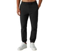 Smith & Solo - Pantalones chinos para hombre, de algodón, con cordón, para el tiempo libre, pantalones de trabajo para hombres, con cordón, joggers, chinos, largos, Negro , S