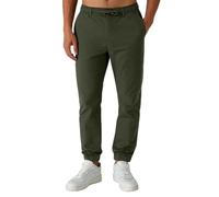 Smith & Solo - Pantalones chinos para hombre, de algodón, con cordón, para el tiempo libre, pantalones de trabajo para hombres, con cordón, joggers, chinos, largos, caqui, S