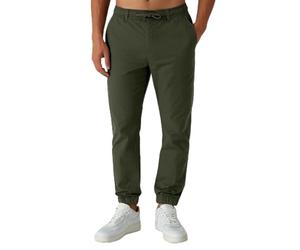 Smith & Solo - Pantalones chinos para hombre, de algodón, con cordón, para el tiempo libre, pantalones de trabajo para hombres, con cordón, joggers, chinos, largos, caqui, S