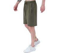 Smith & Solo Pantalones cortos de deporte para hombre, pantalones cortos para correr, de verano, de algodón, para correr, fitness, deporte, bermudas, pantalones de entrenamiento, 7316 Caqui, S