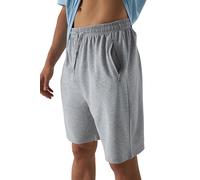 Smith & Solo Pantalones Cortos Hombre Algodón - Cómodo Pantalones Cortos Hombre Deporte con Cordón Ajustable en la Cintura y Bolsillos con Cremallera para Fitness y Correr, 7316-Gris S