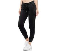 Smith & Solo Pantalones de chándal para mujer - deporte algodón | Slim Fit largos entrenamiento cintura alta correr modernos Negro L