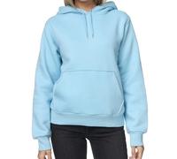 Smith & Solo Sudadera con capucha para mujer, de algodón, larga, con capucha, cuello redondo, ajustada, para ocio, deporte, de manga larga, para entrenamiento, azul claro, XL