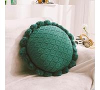 SMIUPIN Almohada Redonda de Punto con Girasol Cojín Decorativo con Flor Almohada para sofá/Cama 20"/50cm (Verde)