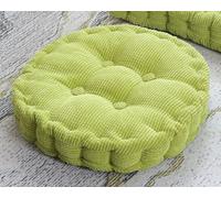SMIUPIN Cojín Cuadrado y Redondo para Suelo, Sofá y Meditación - Decorativo Tatami de Pana para Interior y Exterior (50 cm/19.7 Pulgadas, Verde Ronda)
